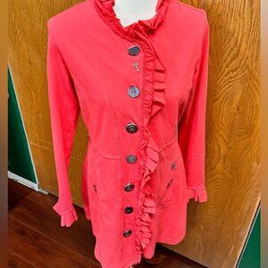 Peach Colored Lightweight Whimsical Jacket Size Small #YC31